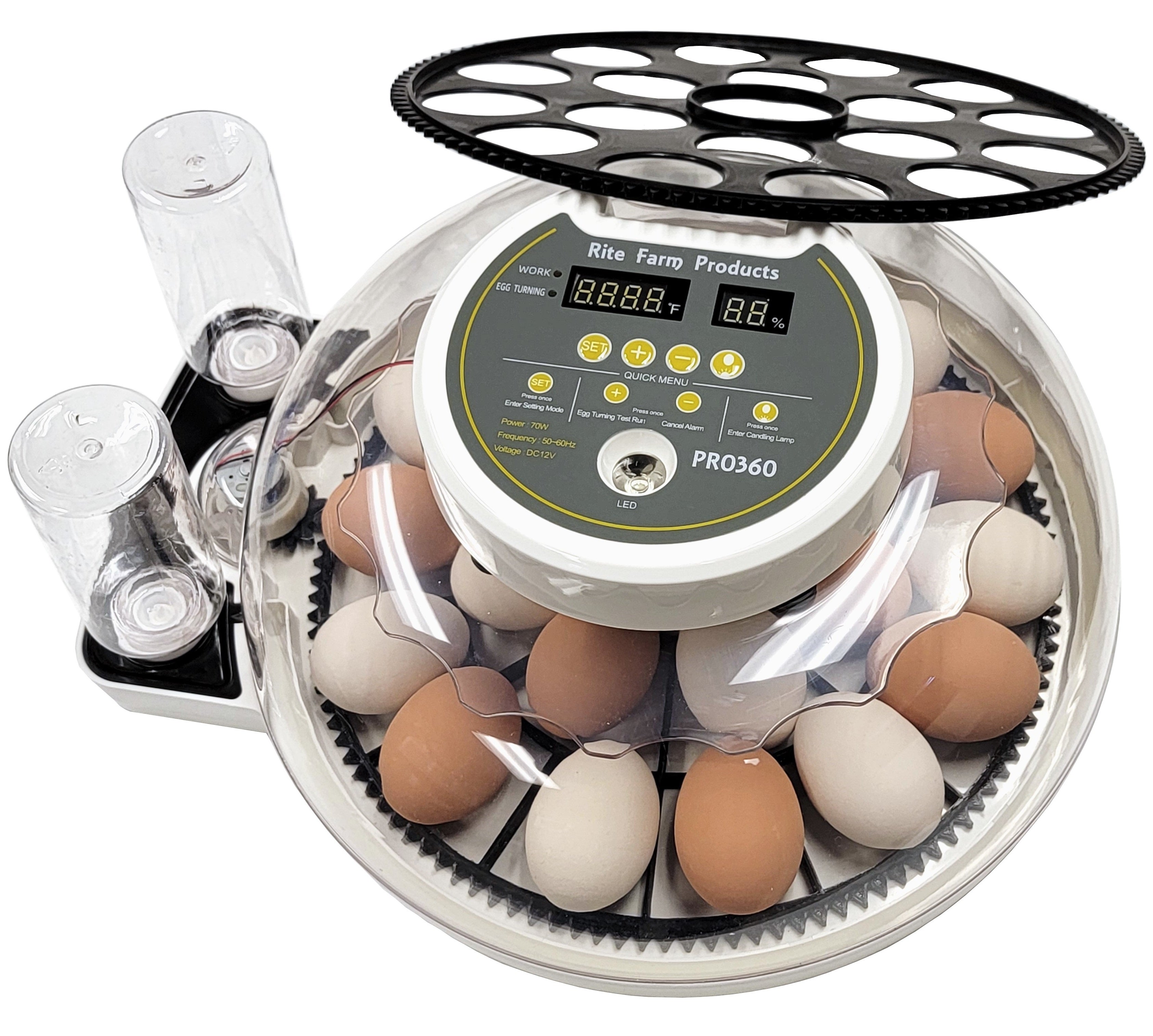 PRO 360 Rite Farm Products 21 Chicken Egg Incubator & or Optional Egg Turner Trays