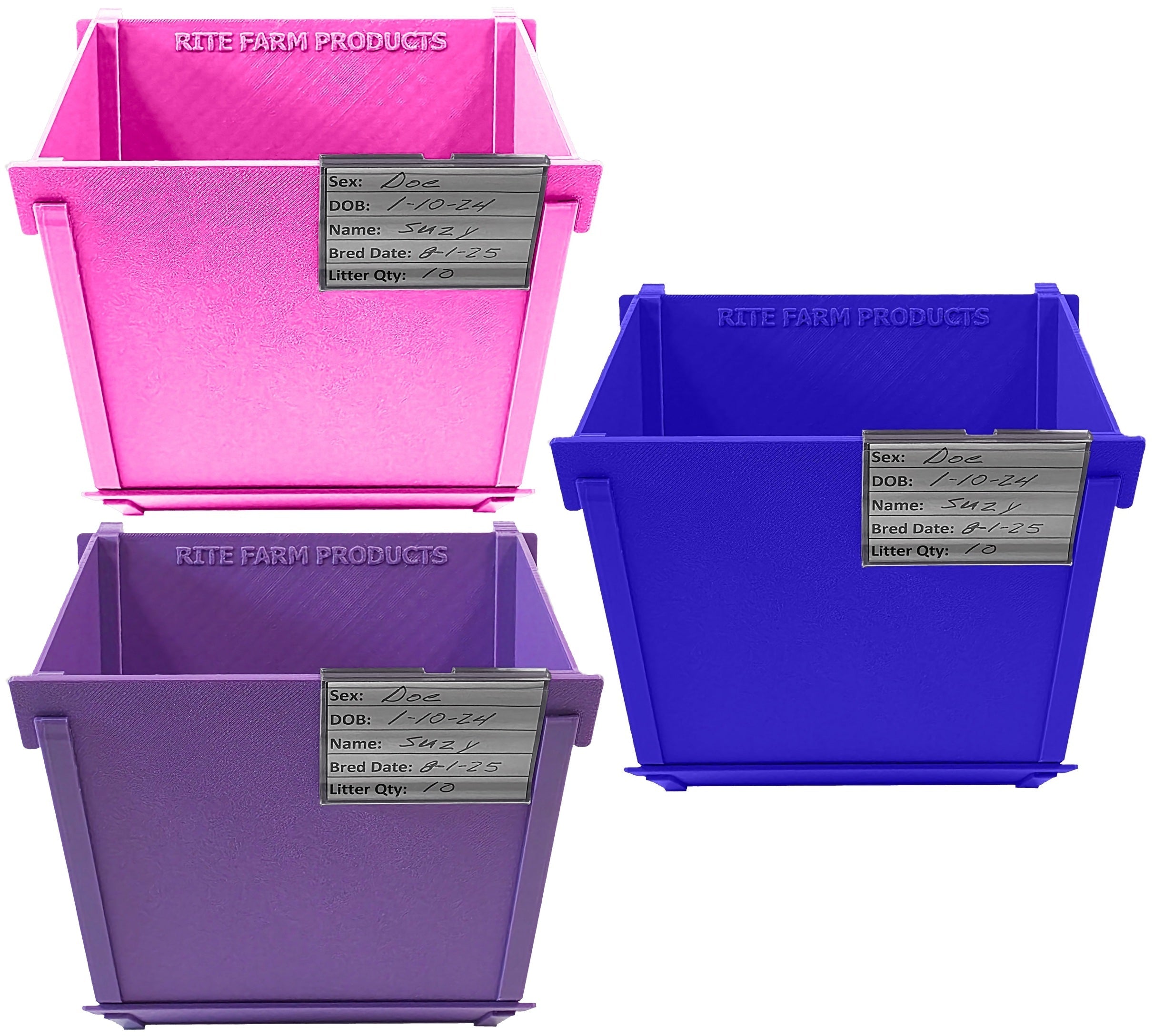 Texas USA Made 6-Inch Cage Hanging Rabbit Feeder with ID Tag for Rabbit Pellet Feed with a Sifter Base