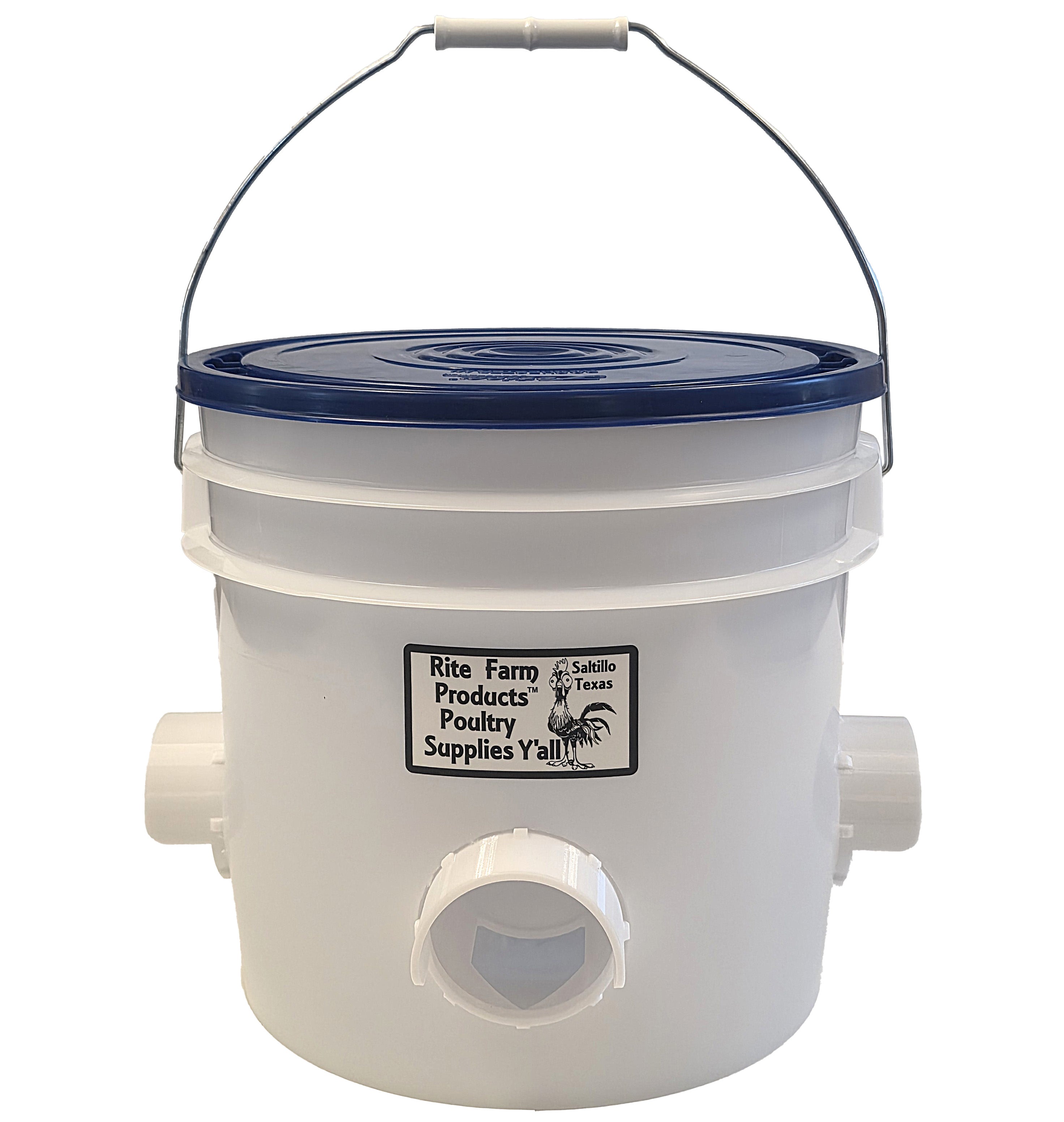 Combo 3.5 Gallon 4 Cup Auto Chicken Drinker & 22 Pound 4 Port Poultry Feeder Set