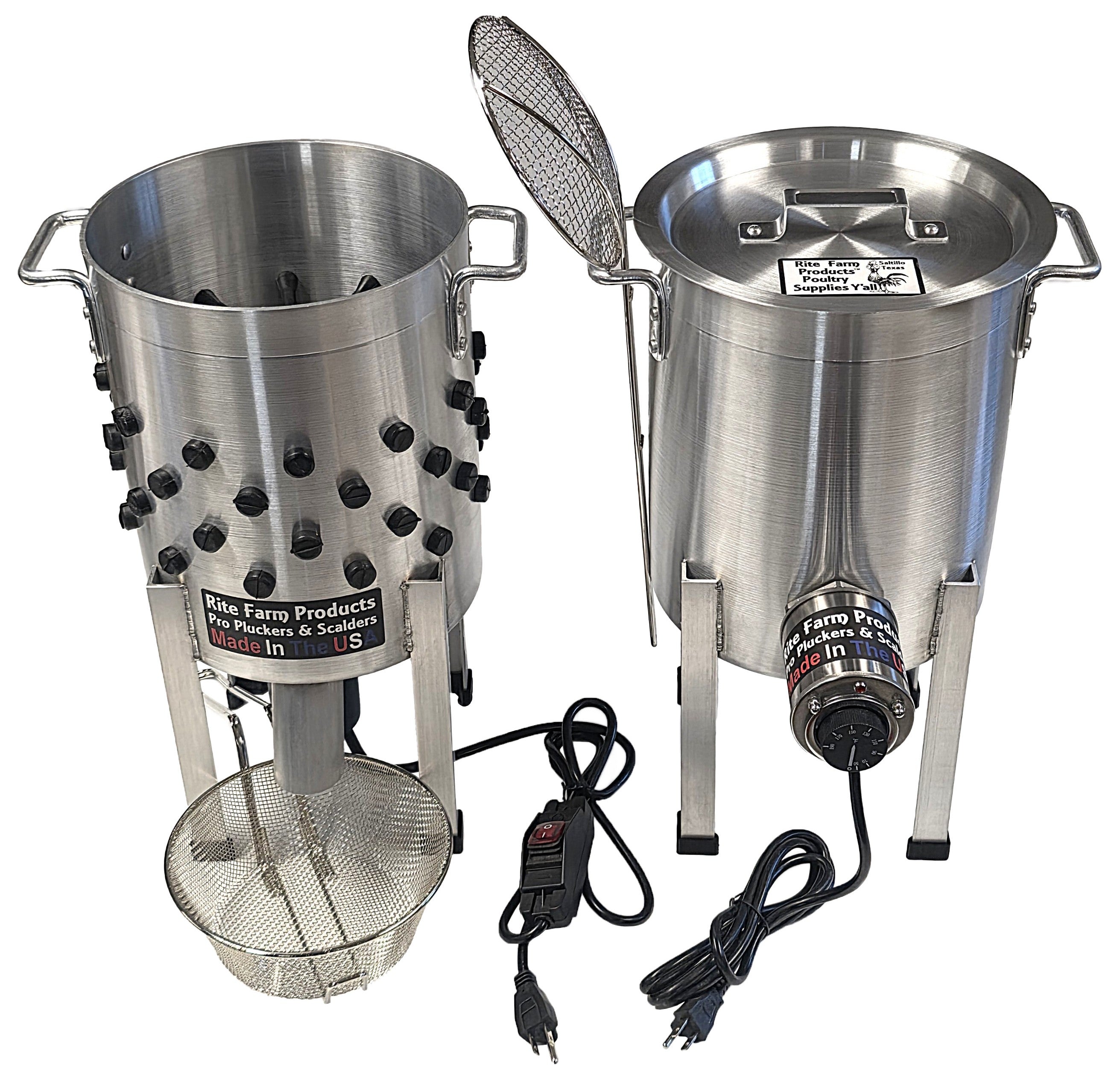 COMBO Rite Farm Products Pro USA Quail Plucker & 4 Gallon 120 Volt, 1 ...