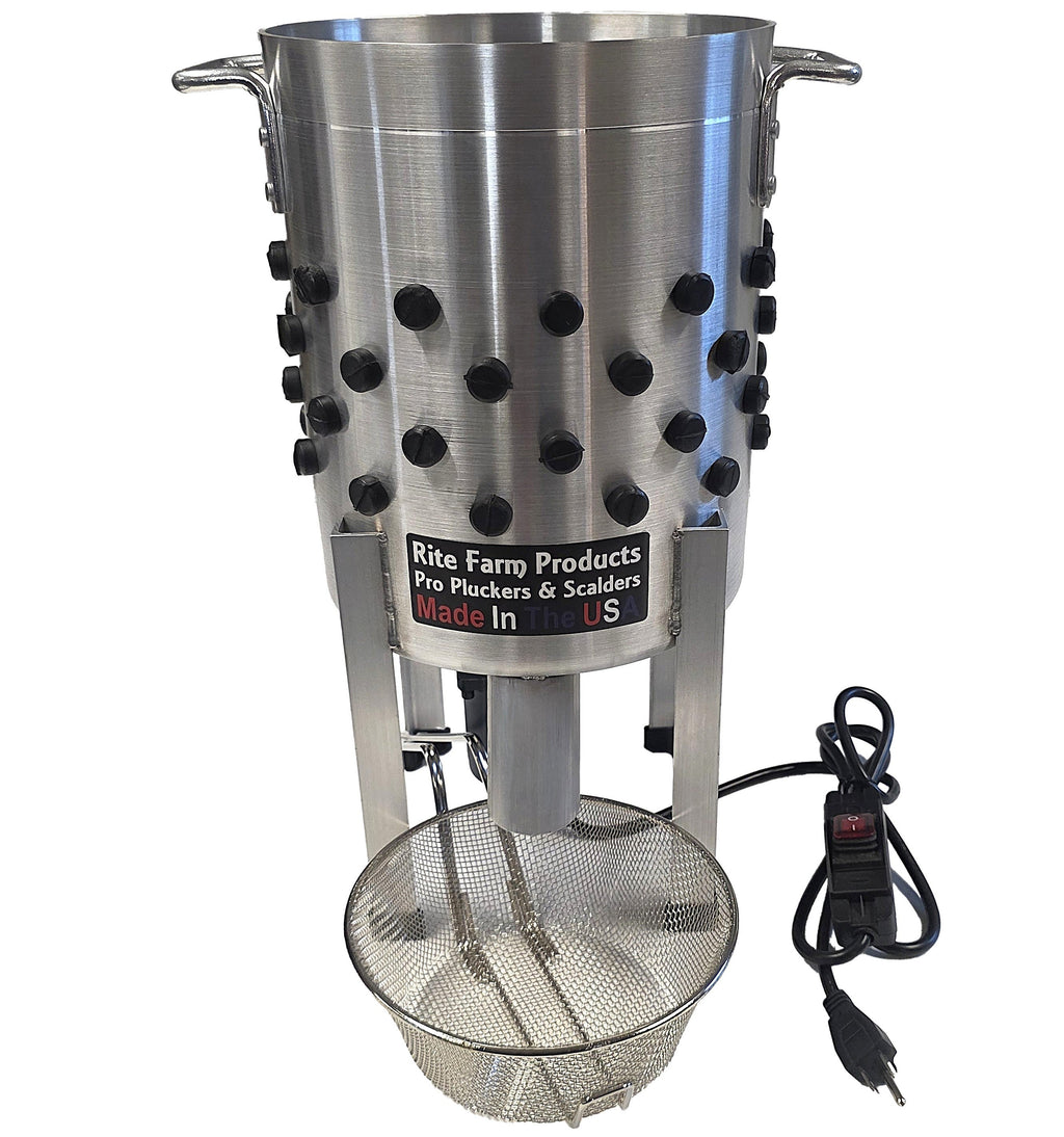 COMBO Rite Farm Products Pro USA Quail Plucker & 4 Gallon 120 Volt, 1,000-Watt Quail Scalder