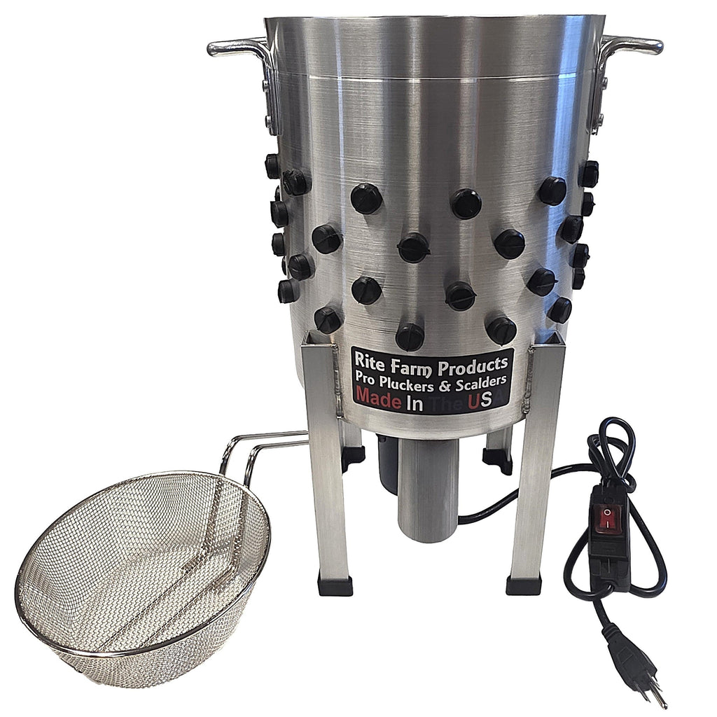 COMBO Rite Farm Products Pro USA Quail Plucker & 4 Gallon 120 Volt, 1,000-Watt Quail Scalder