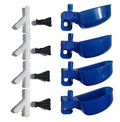 4 Pack of Blue Quail Auto Drinker Cage Cups with Y's and Clamp Nuts
