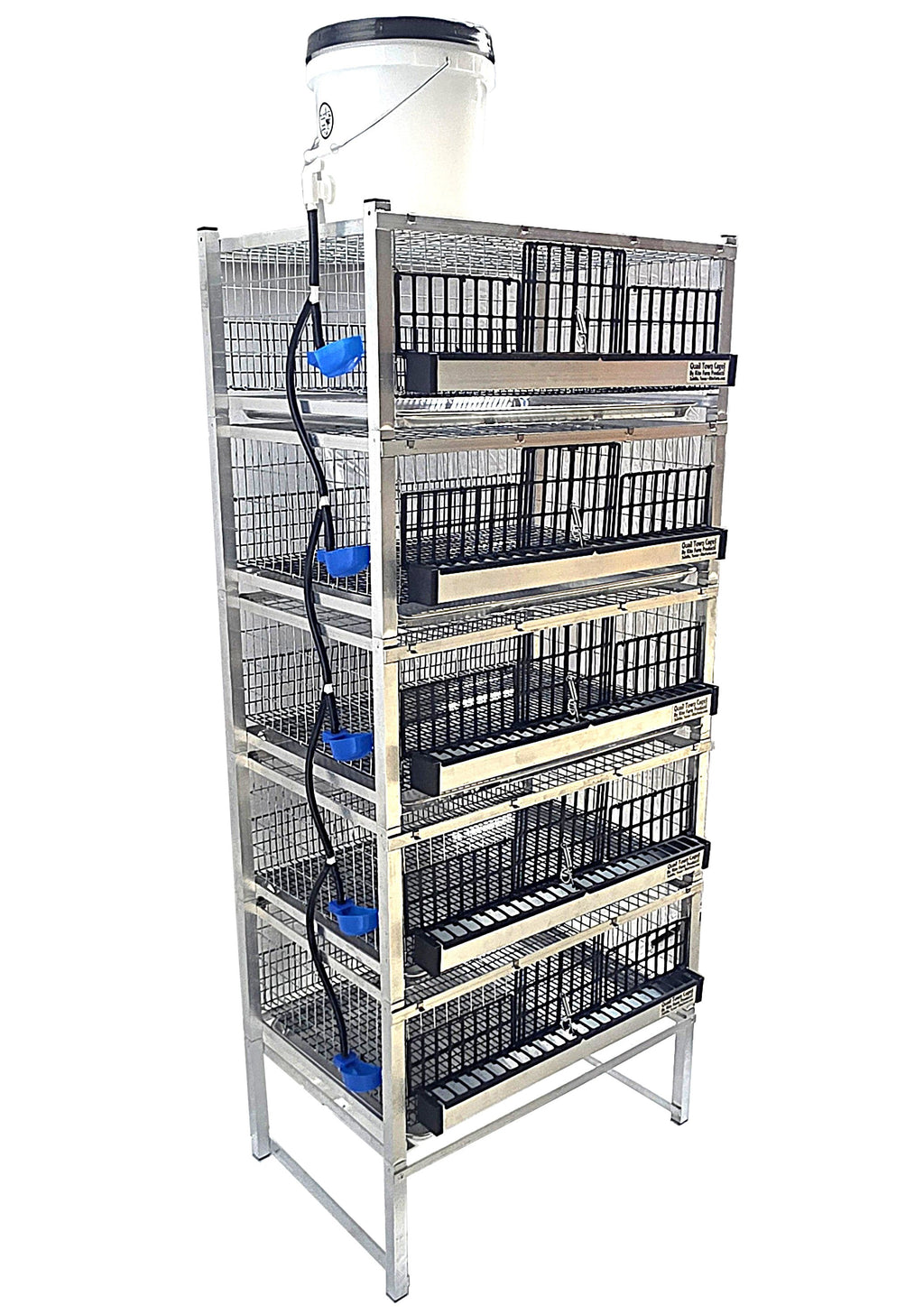 Quail Town Cages by Rite Farm Products - Pro Modular Quail Grow Out & Layer Cage Tower System Transparent Reservoir