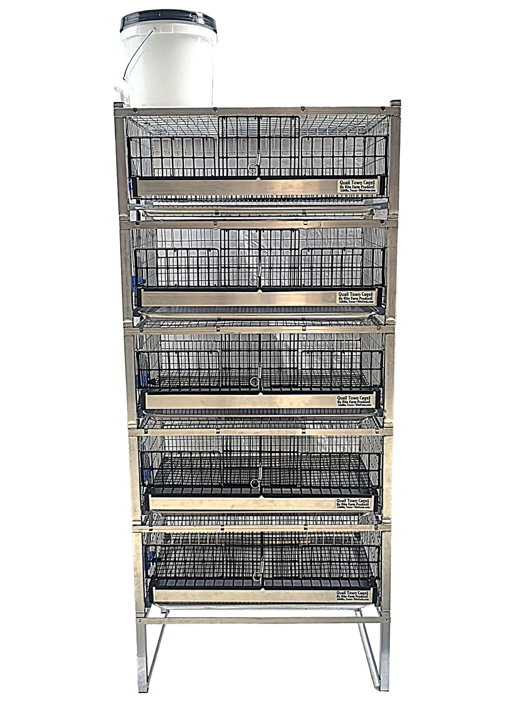 Quail Town Cages by Rite Farm Products - Pro Modular Quail Grow Out & Layer Cage Tower System Transparent Reservoir