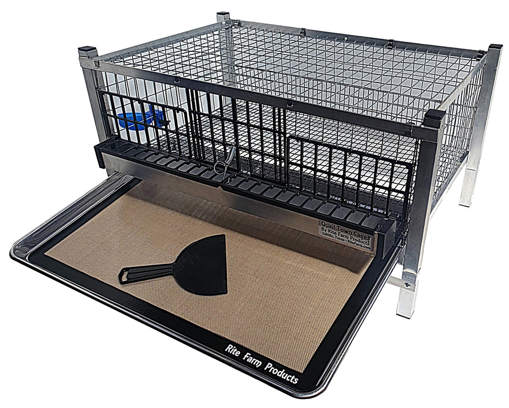 Quail Town Cages by Rite Farm Products - Reusable Silicone Mat Insert & 6 Inch Scraper