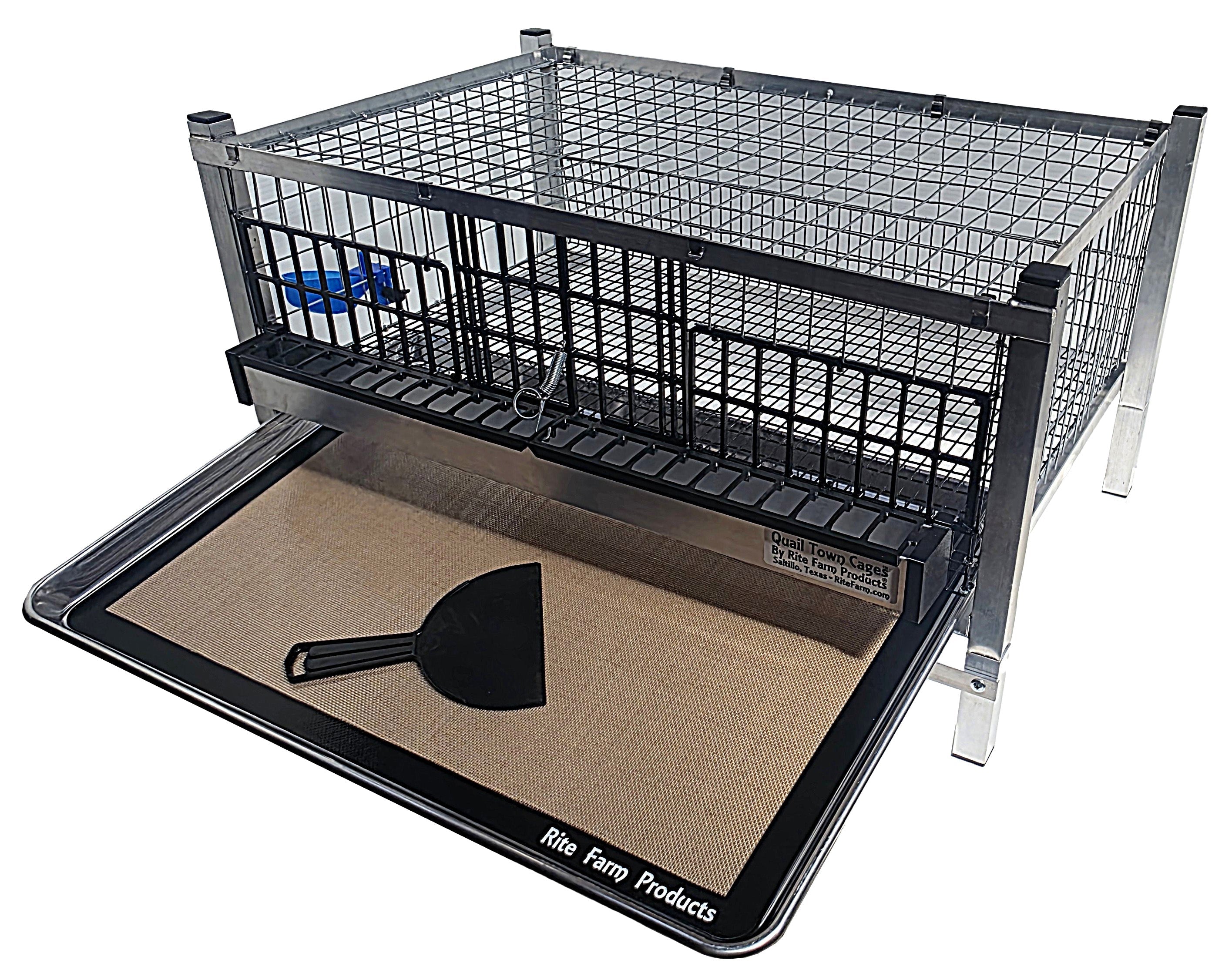 Quail Town Cages by Rite Farm Products - Reusable Silicone Mat Insert & 6 Inch Scraper