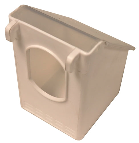 Plastic 1 Hole Quail, Pigeon, Dove, Bird Feeder Outside Of Cage Fill