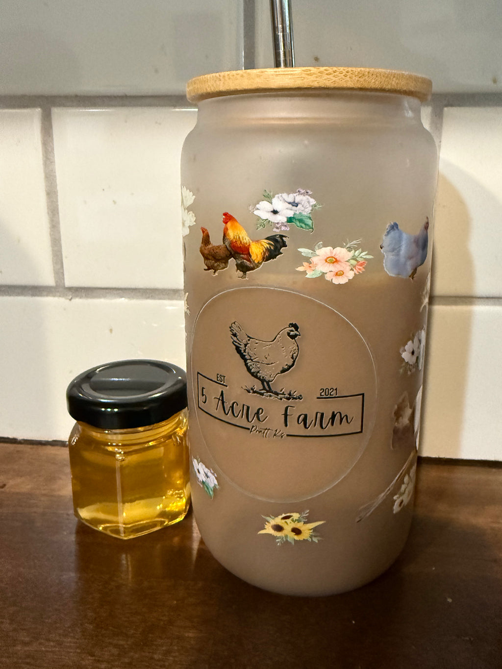5 Acre Farm Glass Cup + Honey